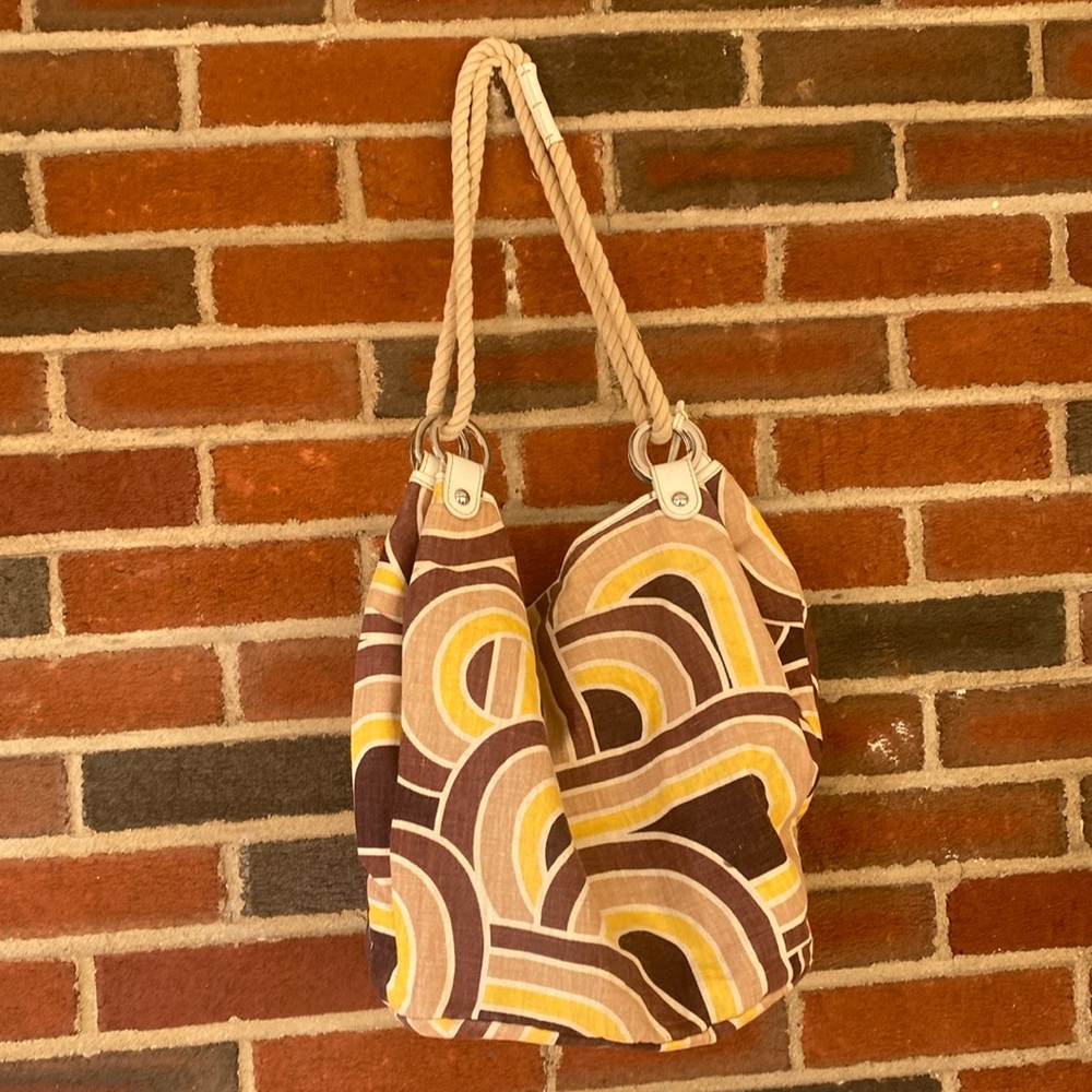 Banana Republic Linen BR LOGO lined handbag